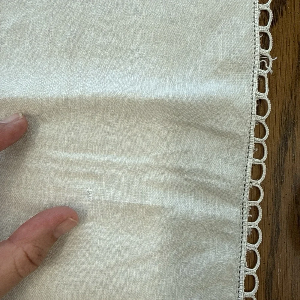 Vtg Linen Tablecloth Square 51